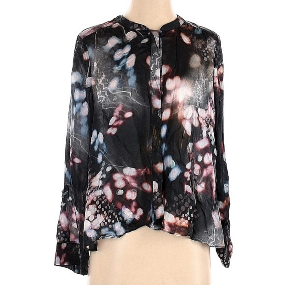 Anthropologie LEIFSDOTTIR Silk Watercolor Blouse
